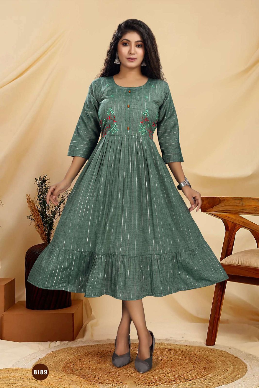 New Riyaa Fiza 1 Fancy Casual Wear Rayon Embroidery Kurti Collection